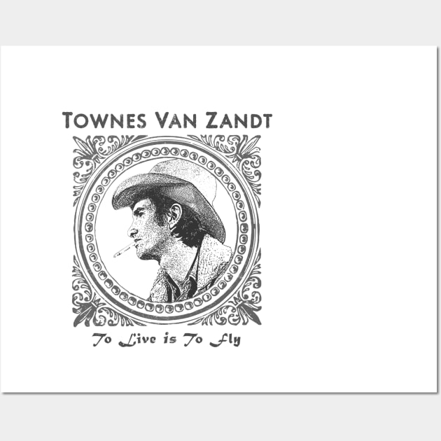 Townes Van Zandt Vintage Retro Style Fanart Design Wall Art by snowblood